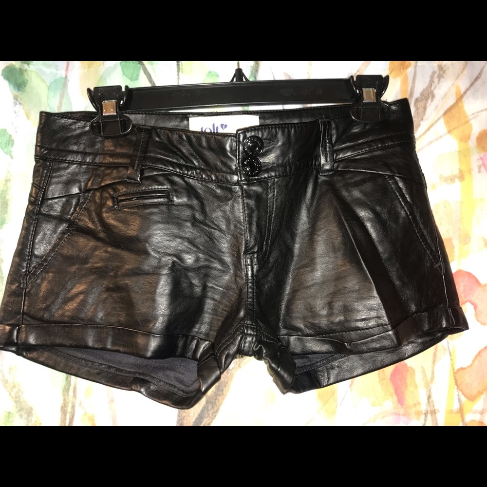 Jolt faux leather bootie shorts